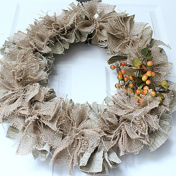 the easiest fastest most gorgeous fall burlap rag wreath ever