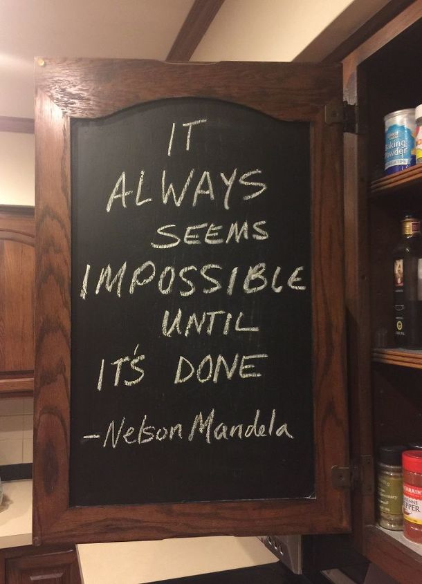 inside kitchen cabinet chalkboard paint