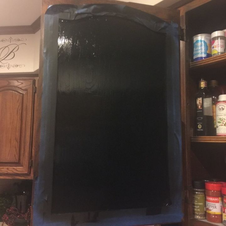 pintura de pizarra para el interior del armario de la cocina