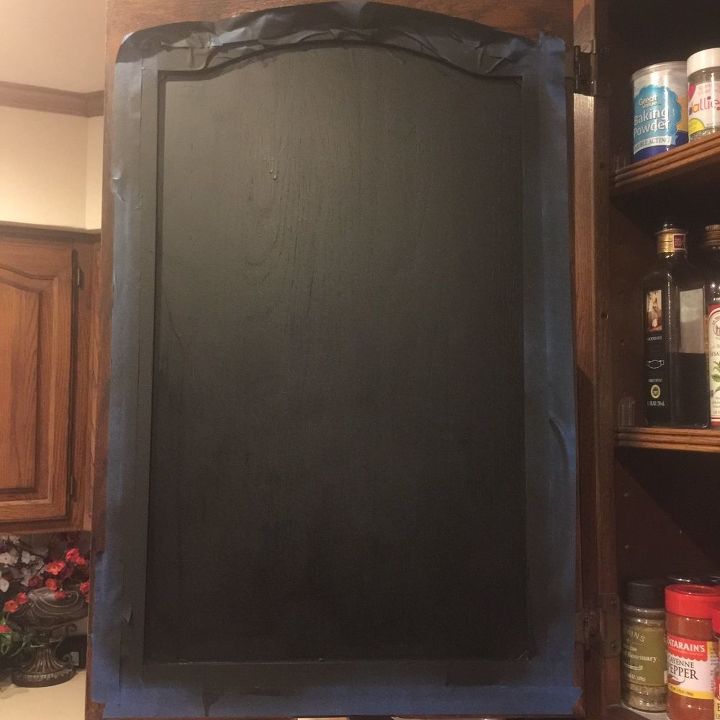 inside kitchen cabinet chalkboard paint