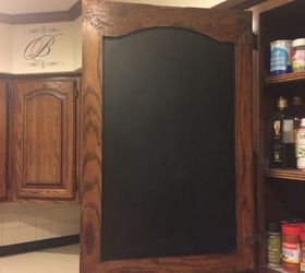 inside kitchen cabinet chalkboard paint, Done