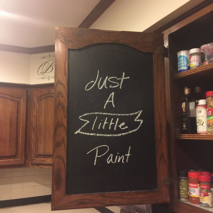 inside kitchen cabinet chalkboard paint