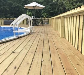 above ground pool deck makeover