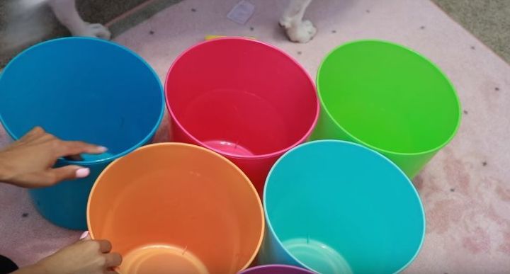 1 dollar tree kids room bucket organizer