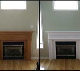 Painting Your Oak Mantel White Hometalk, Painting A Wooden Fireplace Surround Black And White