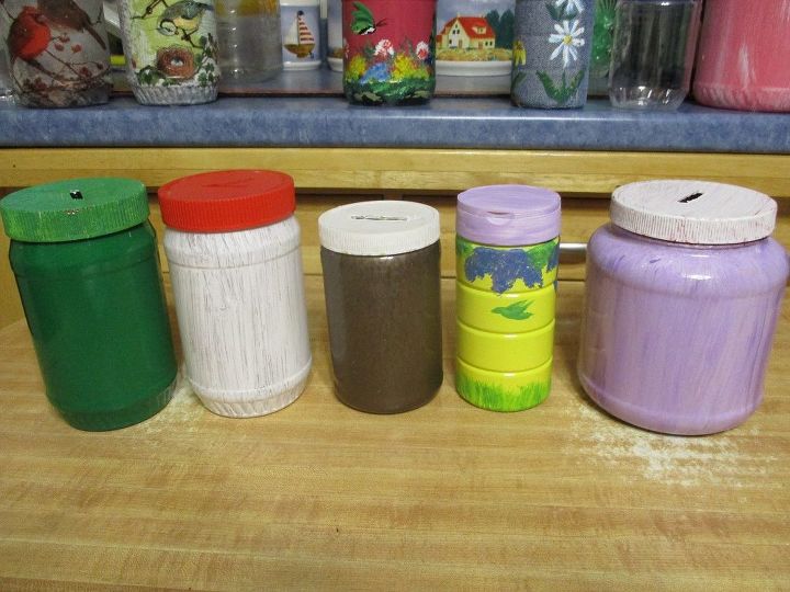 frascos de plstico reutilizados com tampas