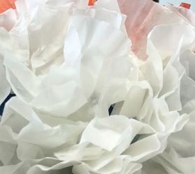 happy fall wreath using pool noodles and coffee filters