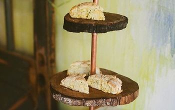 DIY Copper and Wood Slice Dessert Stand