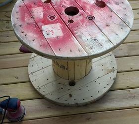 Turning a cable spool into a table #project #wirespool #diyproject #ca
