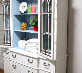 china cabinet to linen cabinet paint upgrade