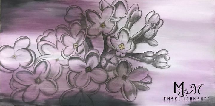 acuarela mesa flores de lila