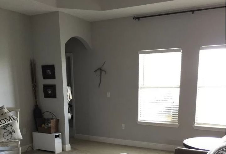 modern farmhouse living room refresh with diy drop cloth curtains