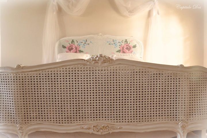 an embroided bed