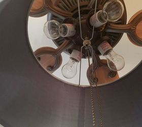 add lamp shade to ceiling fan, Shade attached to ceiling fan