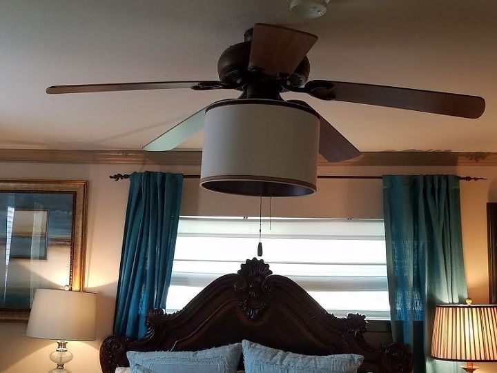 add lamp shade to ceiling fan, Ceiling fan with new shade