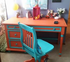 desk makeover with mineral fusion paint and ink transfer