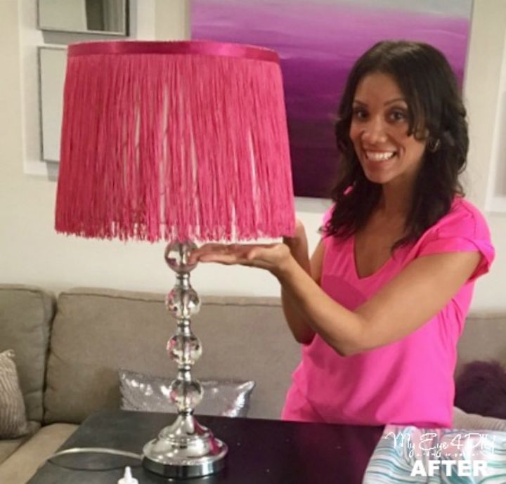 Fringe Lamp Shades And Shower Curtain, How To Put Fringe On A Lampshade
