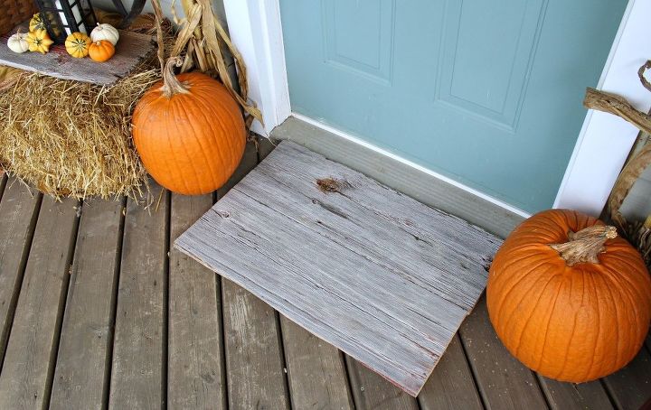 a rustic fall front porch door