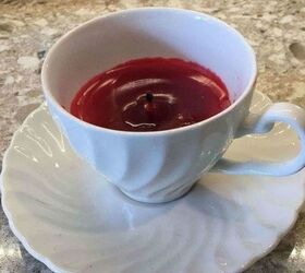 recycle candle in a tea cup