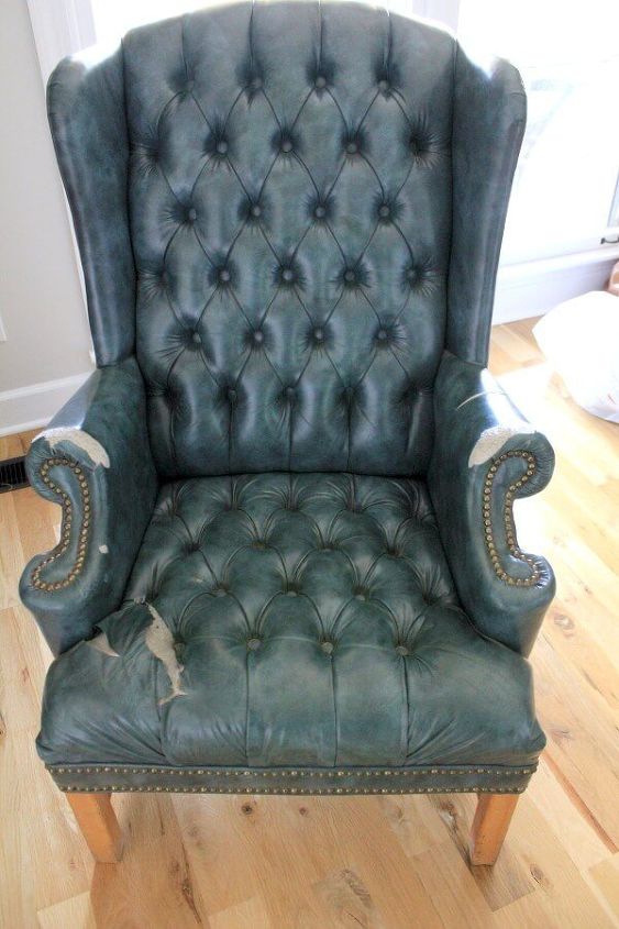 no sew reupholstery making over a wingback chair