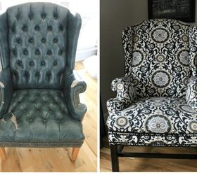 no sew reupholstery making over a wingback chair