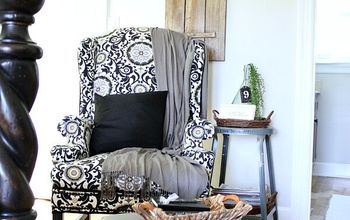 No Sew Reupholstery - Making Over a Wingback Chair