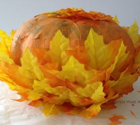 create a handcrafted pumpkin with items from the dollar store