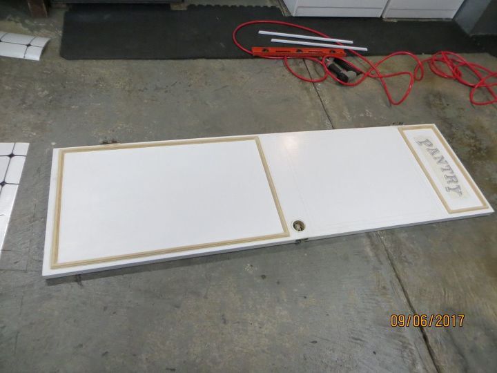 pantry door make over from original door, Here you can see the pantry decal