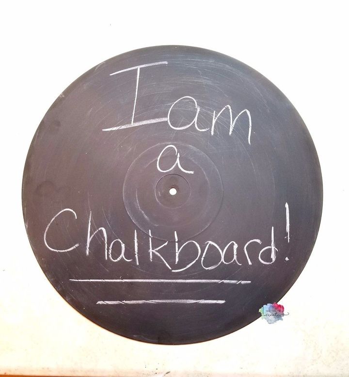 diy chalkboard from an old record