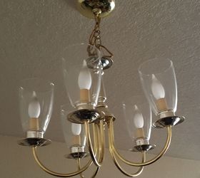 how to update an ugly apt brass chandelier w out removing fr ceiling