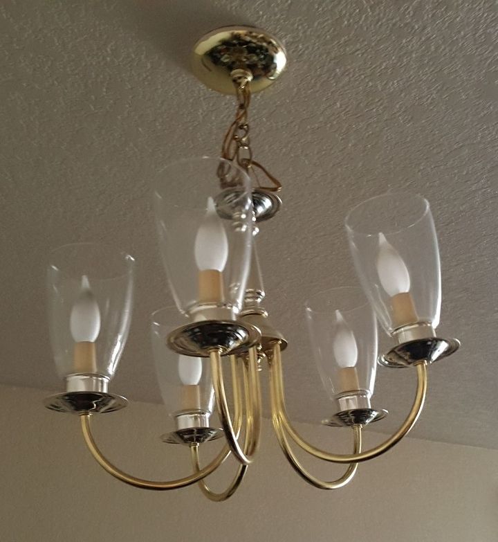 how to update an ugly apt brass chandelier w out removing fr ceiling