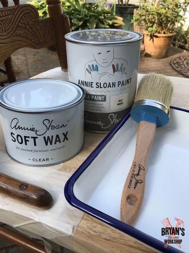 chalk painted oak pressed back chairs