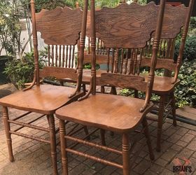 Chalk Painted Oak Pressed Back Chairs Hometalk