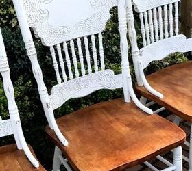 Chalk Painted Oak Pressed Back Chairs!