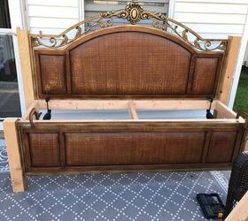 how to repurpose a bed to a bench