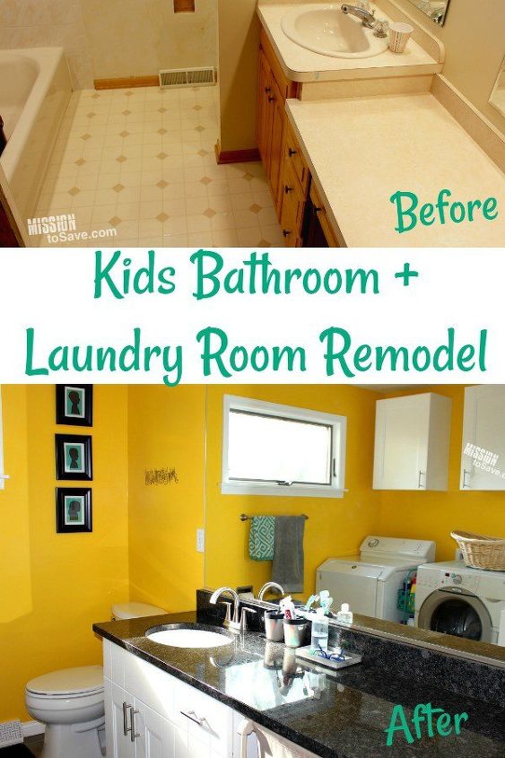 kids bathroom and laundry room remodel