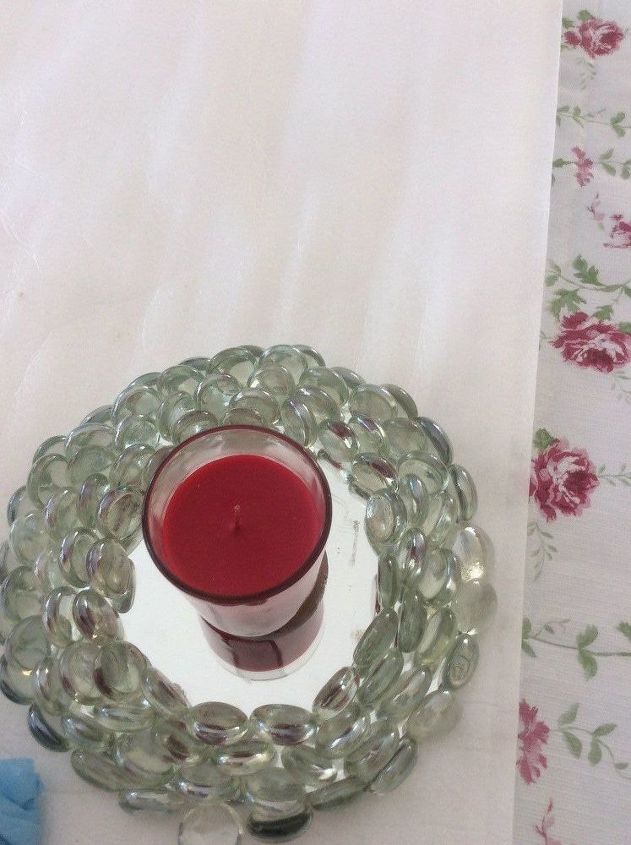 how to make a glass gem candle holder, I still need more gems I ran out of them