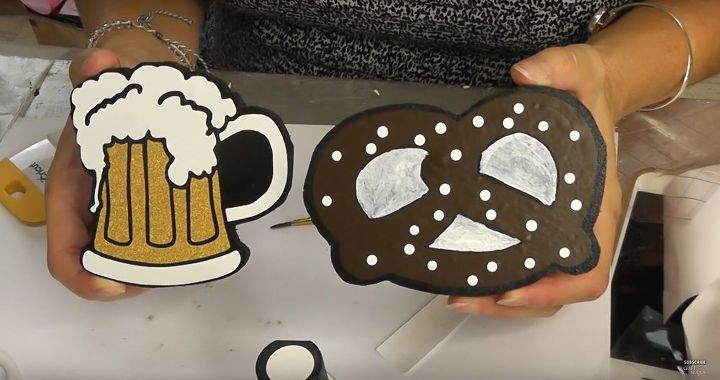 oktoberfest beer and pretzel coasters