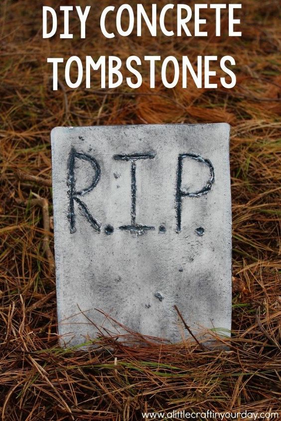 diy concrete tombstones