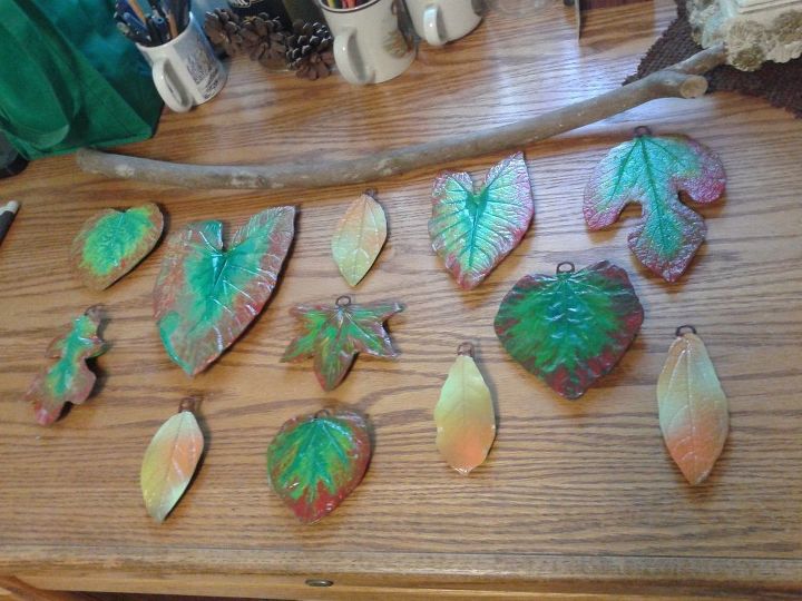 fall leaves created with plaster of paris