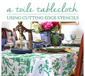 25 awesome ways to upgrade your home using stencils, How to make a toile tablecloth using stencils