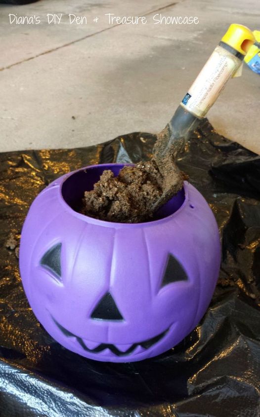 s bibbidi bobbidi boo 3 pumpkin ideas for a magical halloween, Step 3 Fill the plastic pumpkin with mix