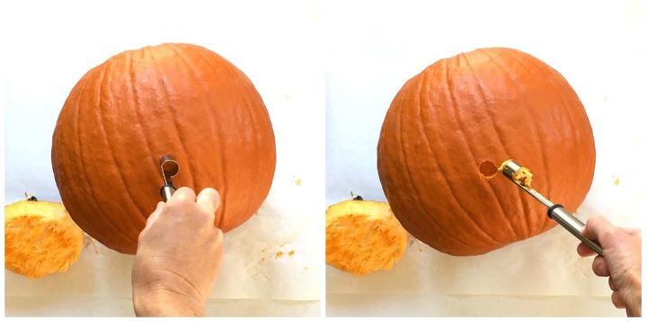 s bibbidi bobbidi boo 3 pumpkin ideas for a magical halloween, Step 2 Create hole with carving tool