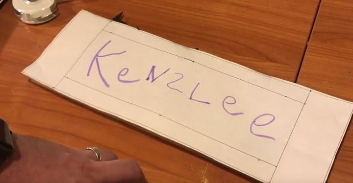 pallet wood name plate using kid s handwriting