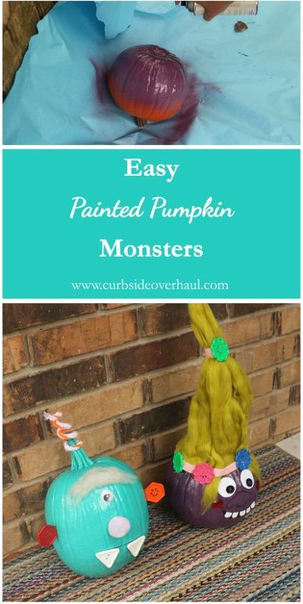 quick and easy painted pumpkin monsters
