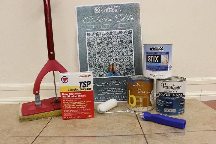 How To Paint A Floor With Tile Stencil Hometalk