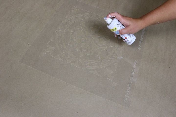 how to paint a floor with a tile stencil