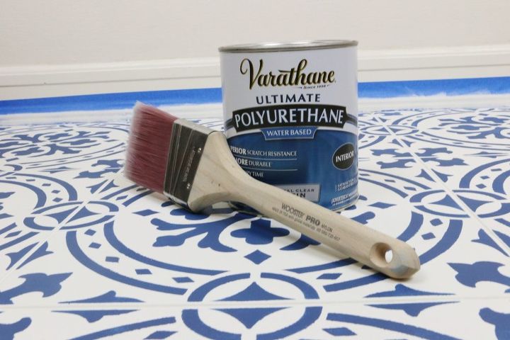 how to paint a floor with a tile stencil