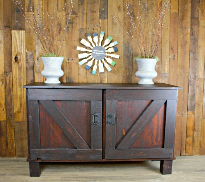 how to turn a mid century cabinet into a farmhouse style
