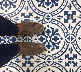 how to paint a floor with a tile stencil